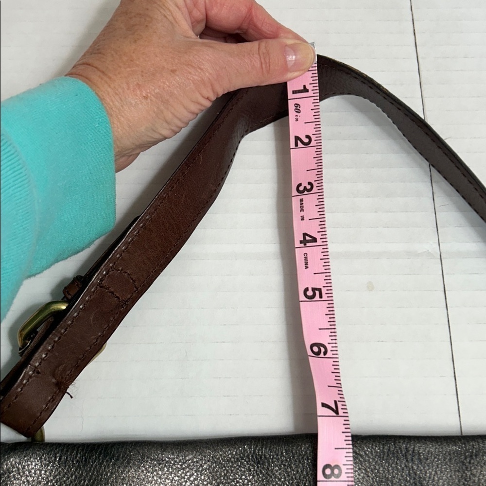 FOSSIL MADDOX EXPLORER HOBO METALLIC GRAY LEATHER SHOULDER BAG - Picture 14 of 16